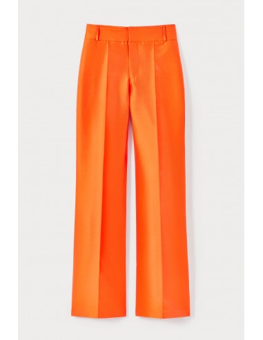 ORANGE Satin Flared Pants Dans la société mordern