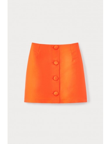 ORANGE Satin Mini Skirt with buttons Comparez plus de prix