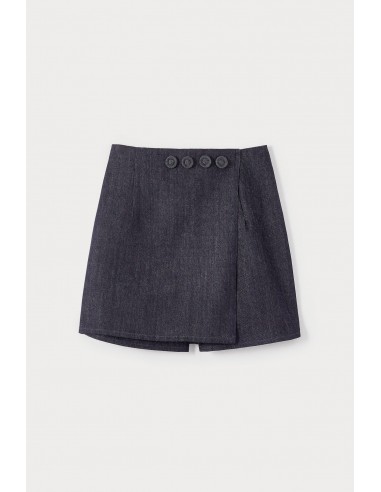 Dark DENIM Skort with Button Detail Livraison rapide