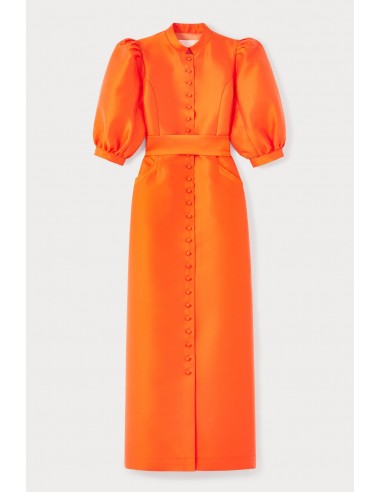 ORANGE Satin Puff Sleeve Maxi Dress Fin de série