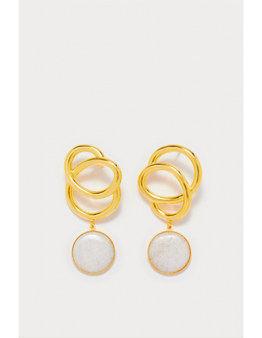 White Icon Round Stone Earrings l'évolution des habitudes 