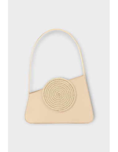 BEIGE Asymmetric Leather Passementerie Bag store