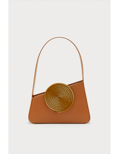 TOBACCO Asymmetric Leather Passementerie Bag Livraison rapide