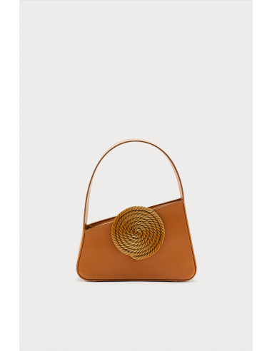 TOBACCO Asymmetric Leather Passementerie Mini Bag france