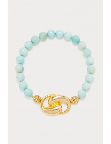 Light blue Beaded Necklace with Gold-Plated Clasp Venez découvrir notre 