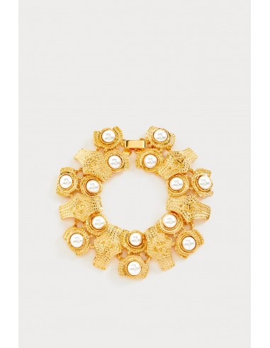 Vintage-Inspired Gold Bracelet with Pearls en ligne