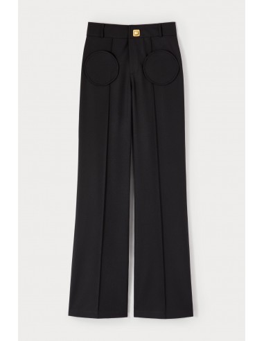 Tailor Gold Black Flutter Flared Pants with Circular Pockets en ligne