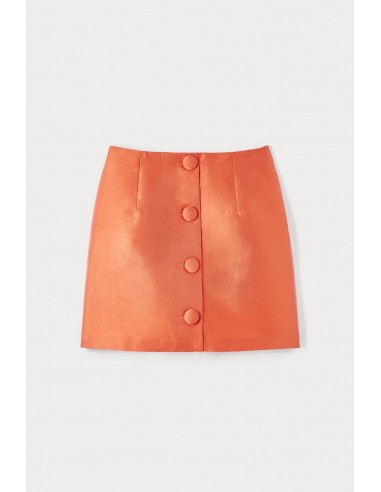 APRICOT Satin Mini Skirt with buttons ou a consommer sur place