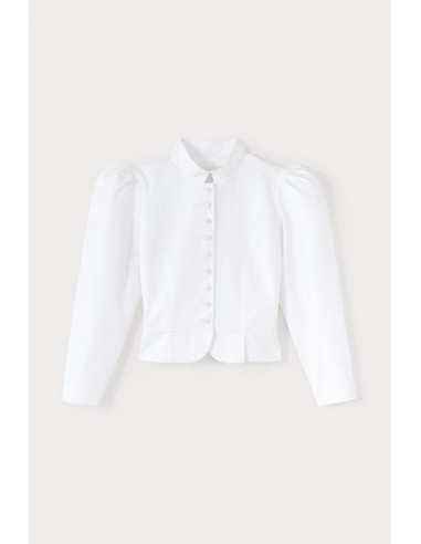 WHITE Popelin Puff Sleeve Shirt le concept de la Pate a emporter 