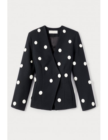 BLACK & WHITE CREPE BUTTONS BLAZER acheter