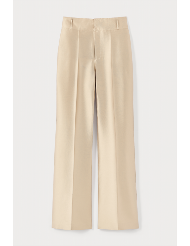 BEIGE Satin Flared Pants destockage