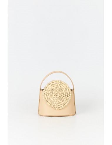 BEIGE Mini Leather Handle Bag with Passementerie Details Comparez plus de prix