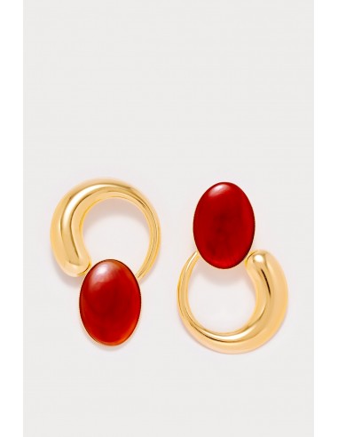 Boucles d'oreilles piercing lune rouge shop