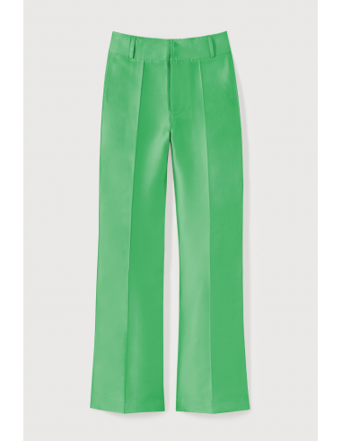 Pantalon évasé en satin VERT POMME hantent personnes