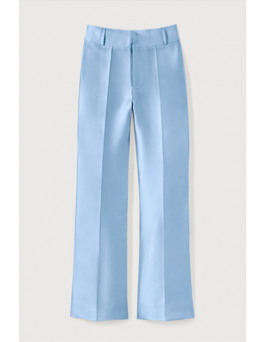 Pantalon évasé en satin BLEU NIAGARA paiement sécurisé