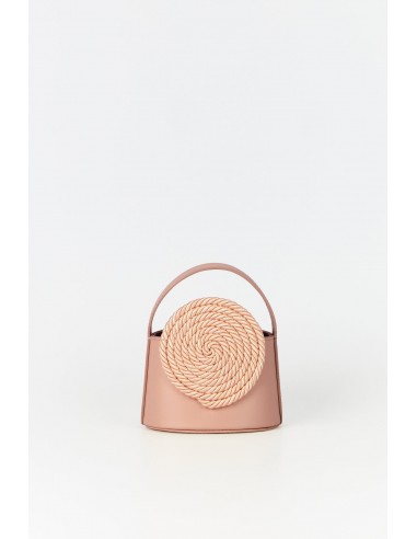 Mini sac à main en cuir rose avec détails passementerie Pour