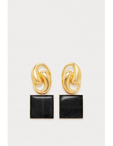 Boucles d'oreilles carrées à nœuds NOIRS sur le site 