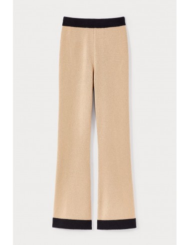 PANTALON EN MAILLE BICOLORE BEIGE ET NOIR Venez découvrir notre 