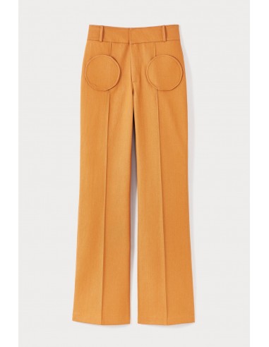 Pantalon à coupe droite évasée avec poches rondes Denim Orange les muscles