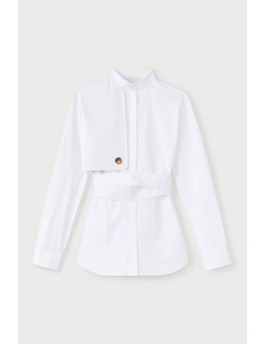 WHITE Shirt with Sleeve & Button detail en ligne