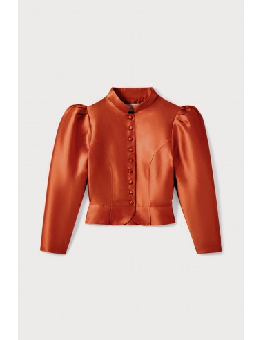 TERRACOTTA Satin Puff Sleeve Jacket Par le système avancé 