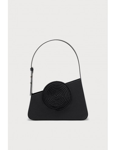 BLACK Asymmetric Leather Passementerie Bag en stock