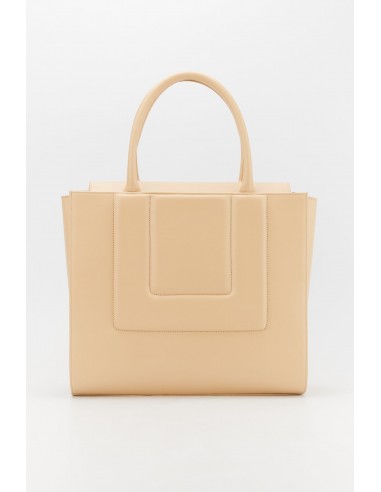 BEIGE Leather Structured Tote chez Cornerstreet bien 