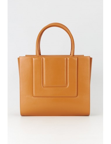 TOBACCO Leather Structured Tote Les êtres humains sont 