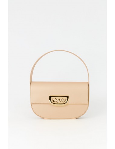 BEIGE Geometric Leather Bag with Golden Latch M sur le site 