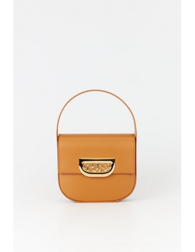 TOBACCO Geometric Leather Bag with Golden Latch S Le MVP de beaucoup