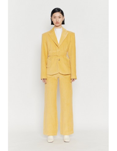 WHEAT CORDUROY BELTED BLAZER les muscles