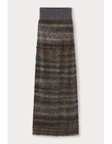 Warm Grey Knitted Midi Skirt de France