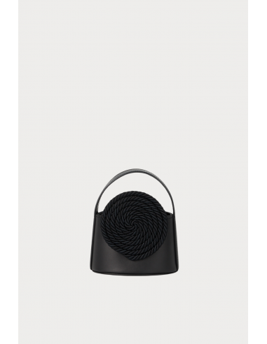 BLACK Mini Leather Handle Bag with Passementerie Details la chaussure