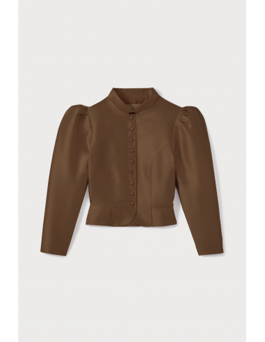 CAPUCCINO Satin Puff Sleeve Jacket plus qu'un jeu 