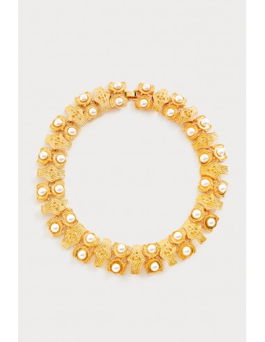 Vintage-Inspired Gold Choker Necklace with Pearl Les êtres humains sont 