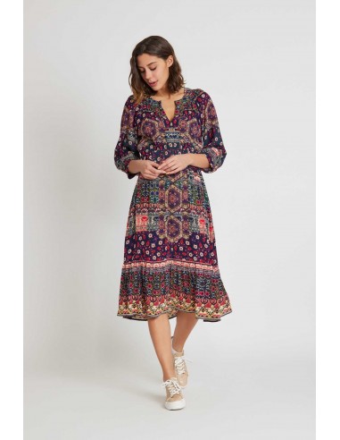 Robe midi imprimée et broderies SIXTINE En savoir plus