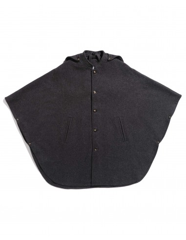 Cape de berger en laine burel - anthracite - La Blouse de Lyon Véritable concentré