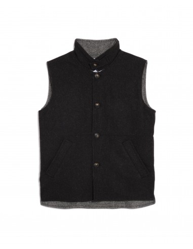 Gilet col montant laine burel - anthracite - La Blouse de Lyon Paris Déstockage Promo