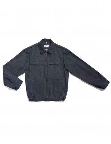 Blouson de travail zippé - denim - La Blouse de Lyon les ctes