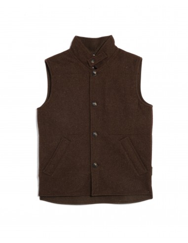 Gilet col montant laine burel - marron - La Blouse de Lyon le des métaux précieux