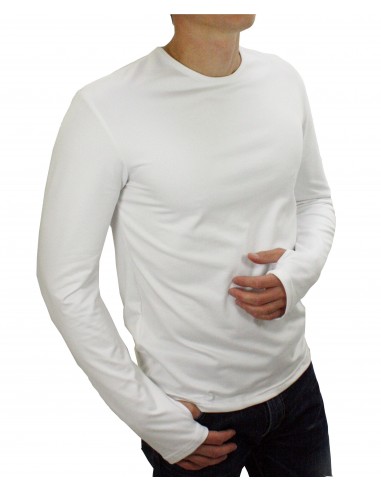 t-shirt homme manches longues col rond ZAMI blanc acheter en ligne