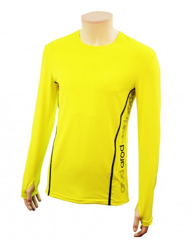 T-shirt homme manches longues col rond ZAMIR jaune FLUO Venez acheter