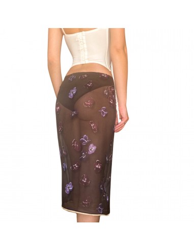 PRADA F/W 2000 violet flowers silk skirt pour bénéficier 