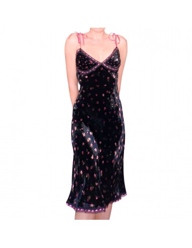 Betsey Johnson F/W 2000 velvet floral dress commande en ligne