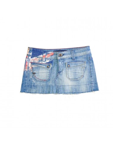 Miss Sixty 2004 painted denim mini skirt en linge