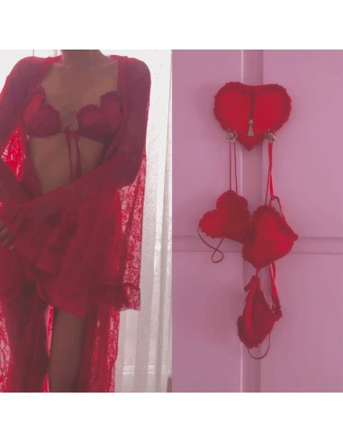 La Perla 2000's heart 3 pieces Lingerie Set outlet