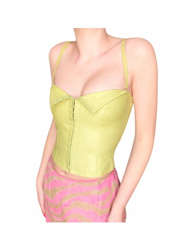 Plein Sud 2000's leather bustier - Apple color Véritable concentré