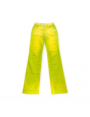 Roberto Cavalli 90s Acid Green Snake Print Jeans Profitez des Offres !