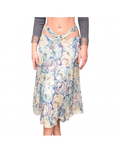 Blumarine F/W 2002 silk floral skirt les muscles