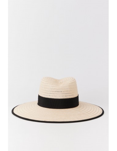 Natural Straw Hat with Black Band Les magasins à Paris et en Île-de-France